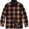 Carhartt Jacke Flannel Sherpained Shirt Jacbrown Abbigliamento da lavoro