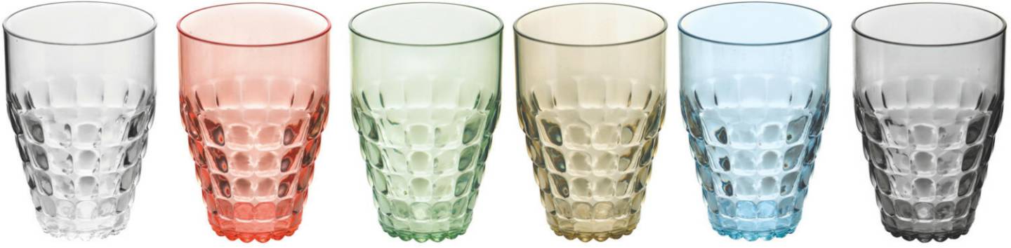 Bicchieri da bar Guzzini Tiffany drinking glass high 51cl, set of 6, mix - multi